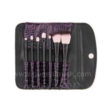 Ensemble de brosse à maquillage noir portable 7PCS